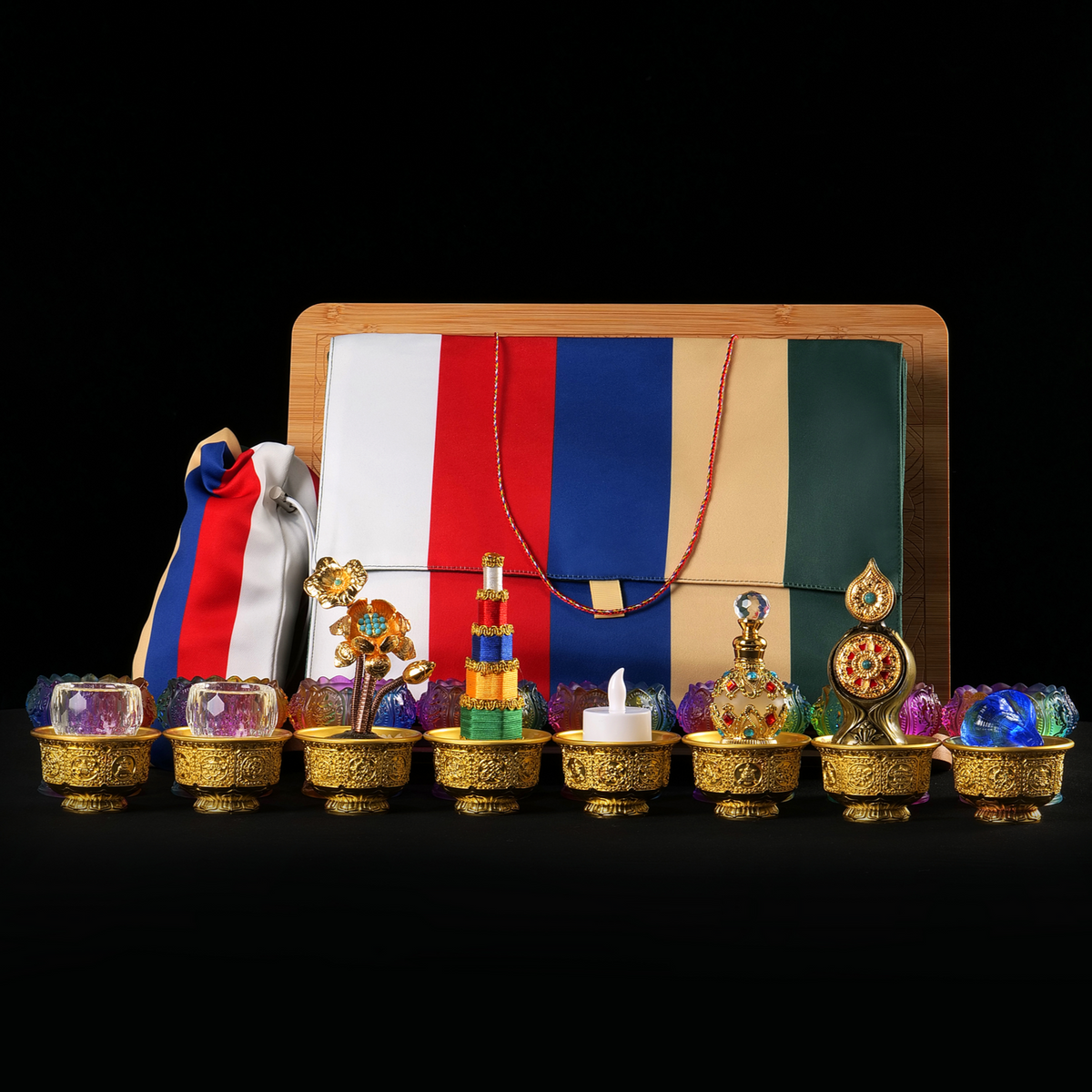 吉祥八宝纯铜供水B1套装 |Copper Auspicious Eight Offerings Set B1