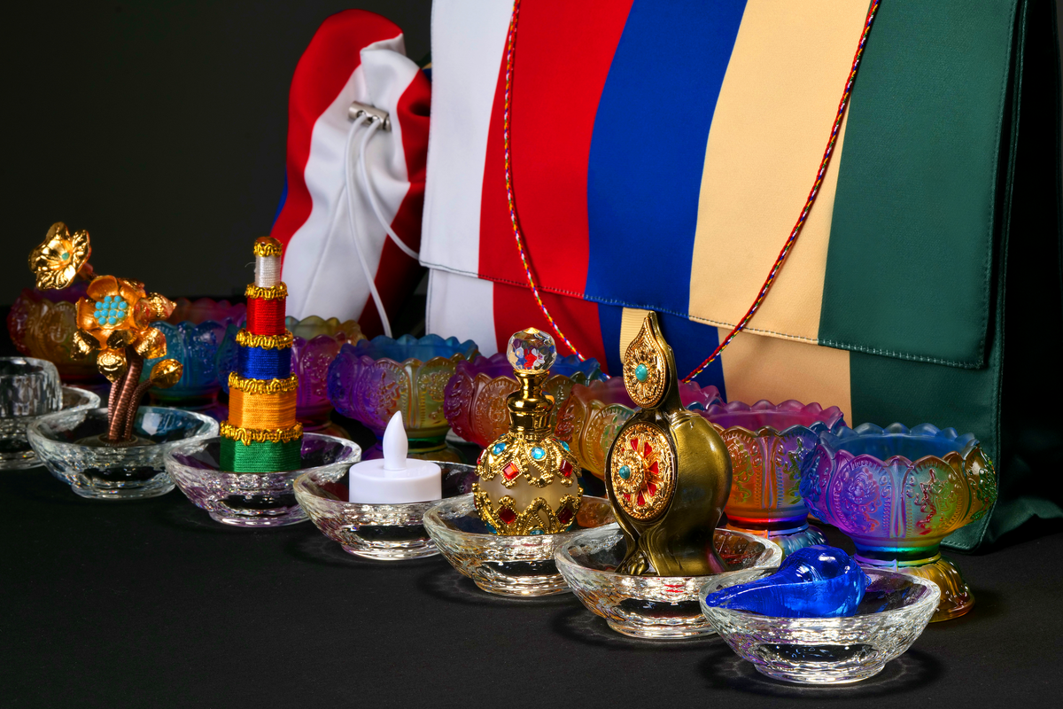 吉祥八宝琉璃供水B2套装｜Crystal Auspicious Eight Offerings Set B2